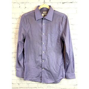 JOSEPH ABBOUD violet striped cotton non-iron mens shirt size 15 (32/33)
